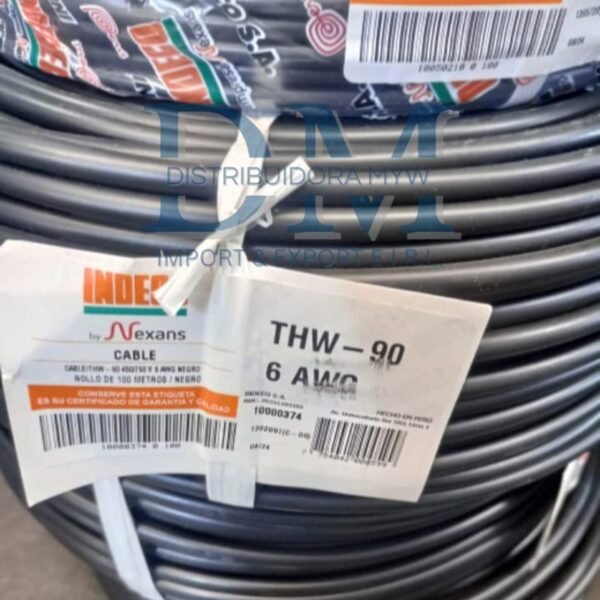 CABLE THW-90+PLUS 6 AWG INDECO